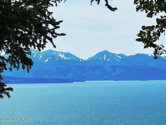 property view of mountains featuring a water view