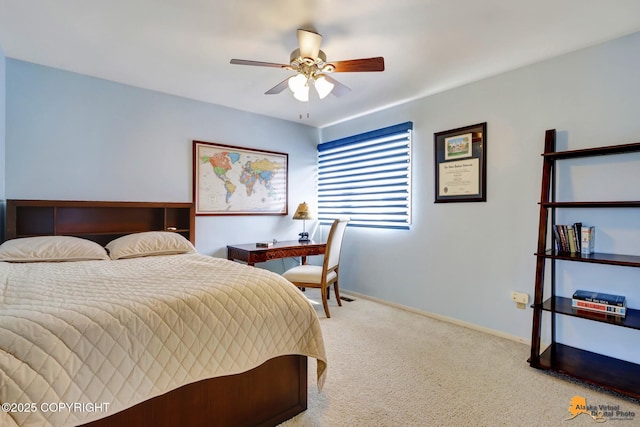 18706 Petrel Cir, Anchorage, AK 99516 - carpeted bedroom featuring baseboards and a ceiling fan
