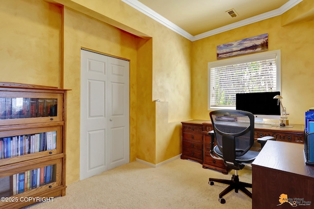 18706 Petrel Cir, Anchorage, AK 99516 - carpeted office space featuring crown molding and baseboards