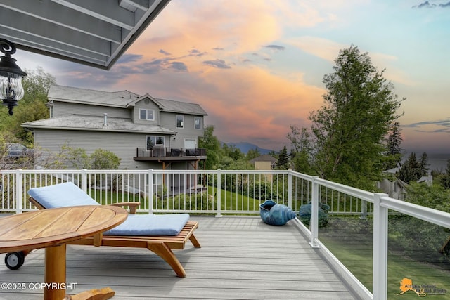18706 Petrel Cir, Anchorage, AK 99516 - view of deck at dusk