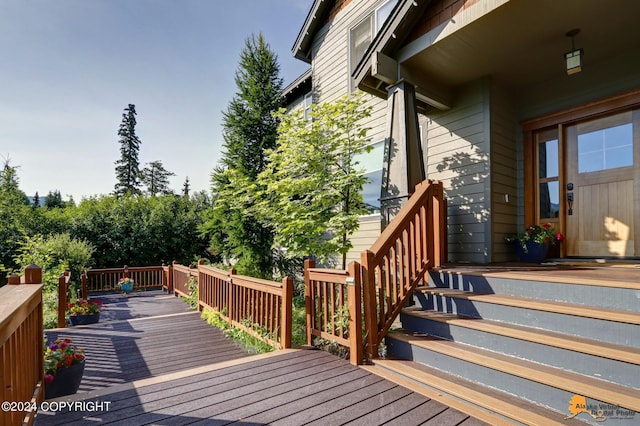 16268 Noble Point Dr, Anchorage, AK 99516 - view of wooden deck