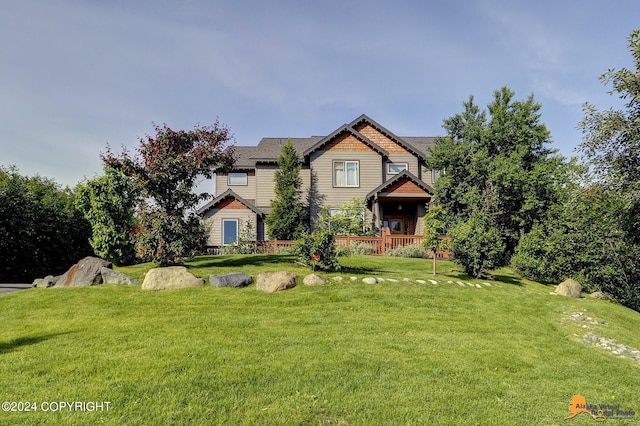 16268 Noble Point Dr, Anchorage, AK 99516 - craftsman-style home featuring a front lawn