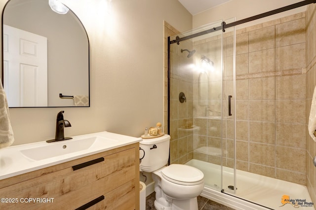 16268 Noble Point Dr, Anchorage, AK 99516 - full bathroom featuring vanity and a shower stall