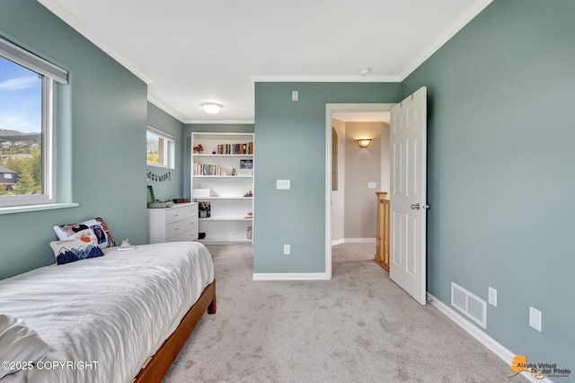 16268 Noble Point Dr, Anchorage, AK 99516 - carpeted bedroom featuring ornamental molding and baseboards