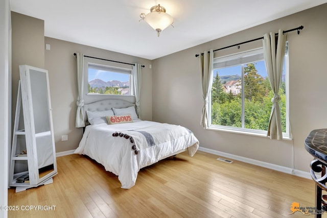 16268 Noble Point Dr, Anchorage, AK 99516 - bedroom featuring multiple windows and light wood finished floors