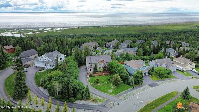 16268 Noble Point Dr, Anchorage, AK 99516 - aerial view of property and surrounding area with nearby suburban area