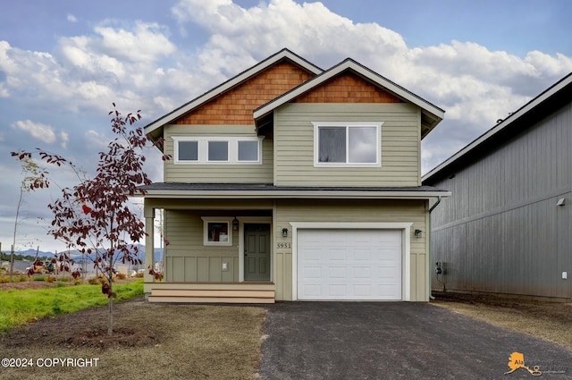 view of front of home with a garage