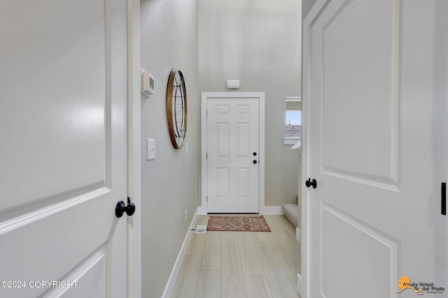 entryway featuring light wood-type flooring