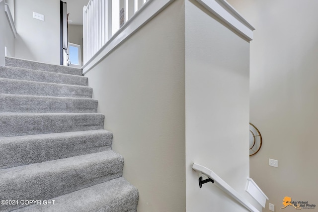 stairs with a towering ceiling