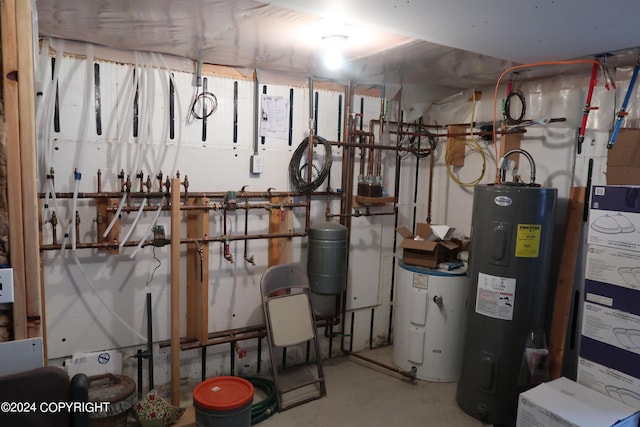 utility room with water heater