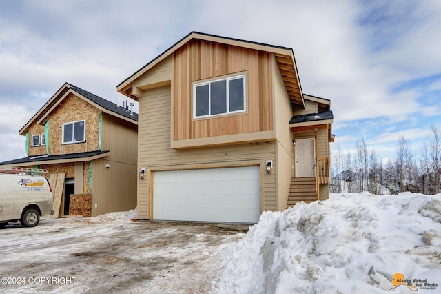 view of front of home featuring a garage