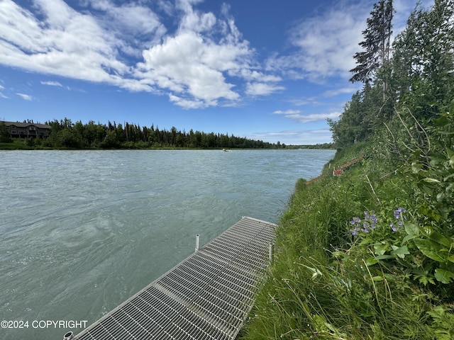 34335 Keystone Dr, Soldotna, AK 99669 - water view featuring a boat dock