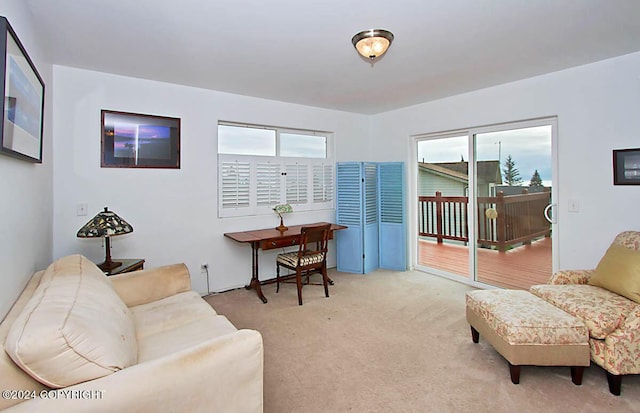 living room featuring carpet flooring