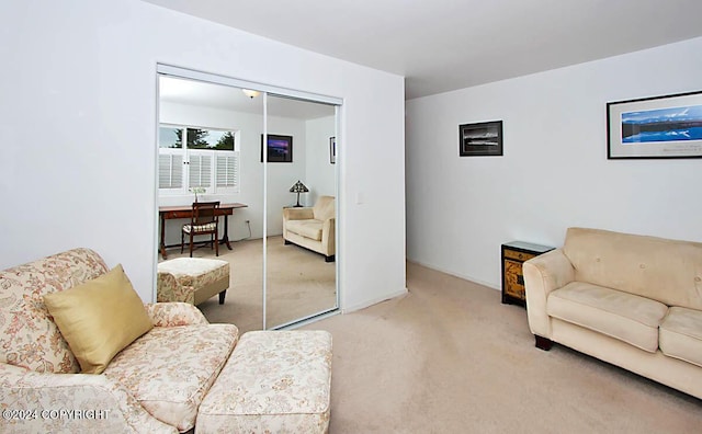 view of carpeted living area