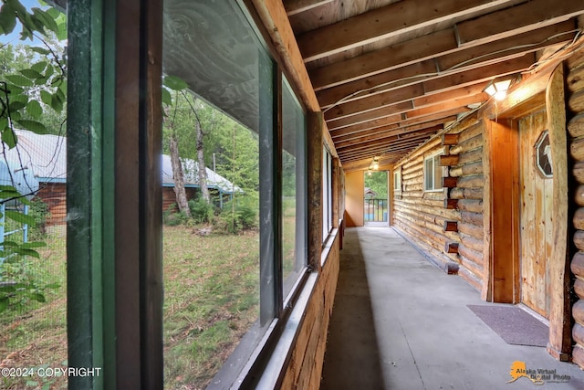 interior space featuring lofted ceiling