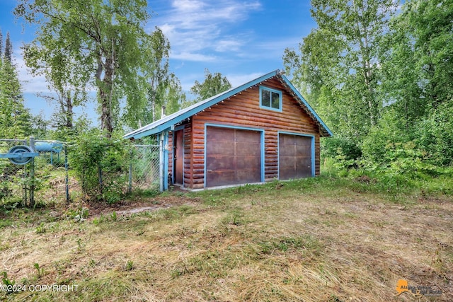 view of garage