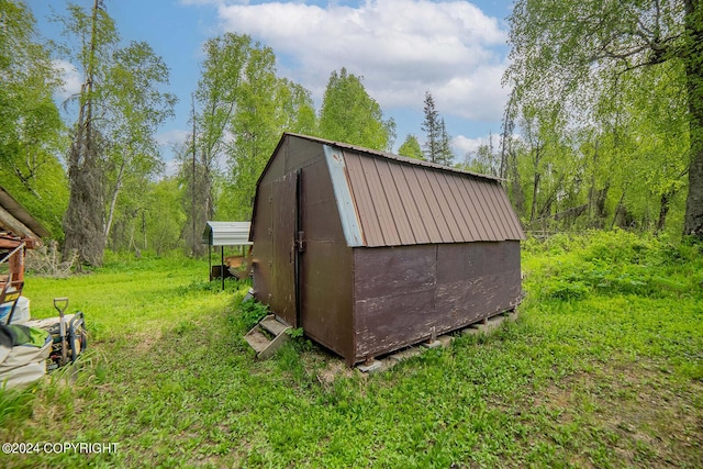 view of shed