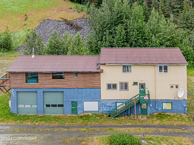 view of property with a garage