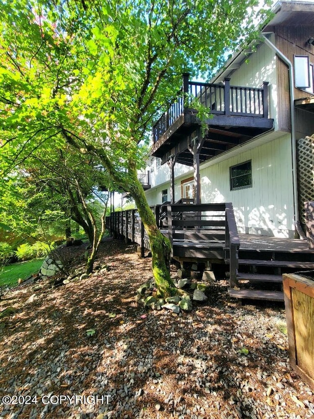 exterior space with a wooden deck