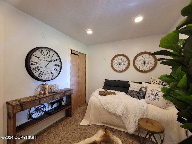 bedroom with carpet