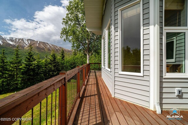 4477 Panther Dr, Eagle River, AK 99577 - deck featuring a mountain view