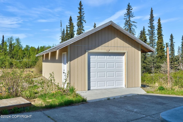 view of garage