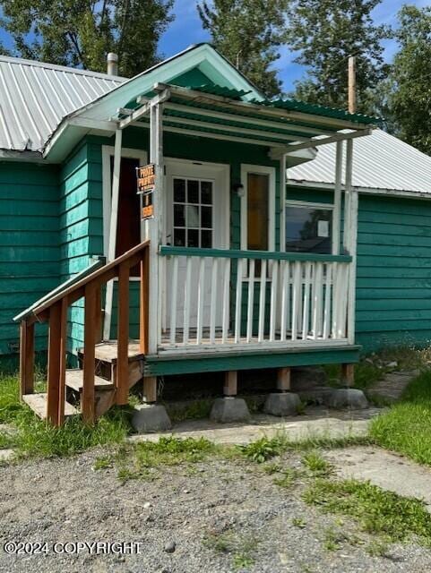 exterior space with covered porch