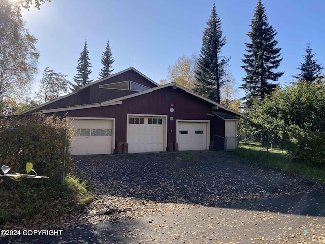 garage with driveway