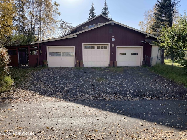 view of garage