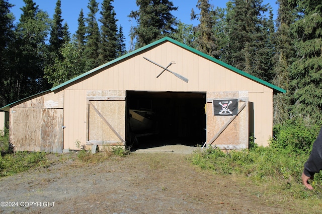 view of garage