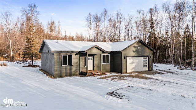 single story home with a garage