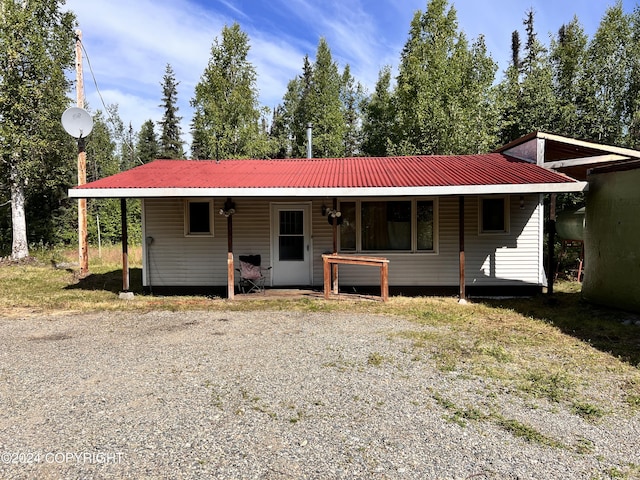 view of single story home