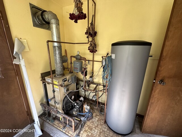 utilities featuring gas water heater