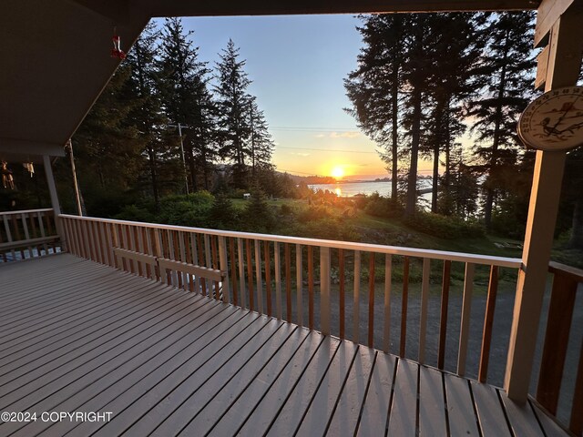 view of deck at dusk