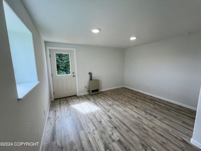 empty room with light wood-type flooring