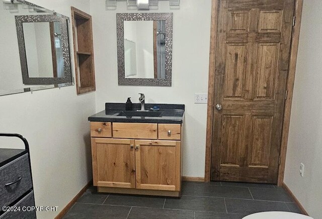 bathroom featuring vanity and tile patterned floors