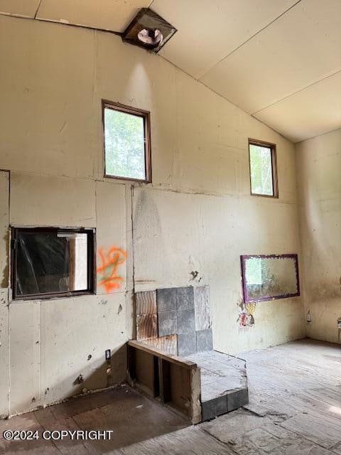 interior space featuring vaulted ceiling