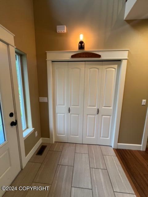 interior space with light wood-type flooring