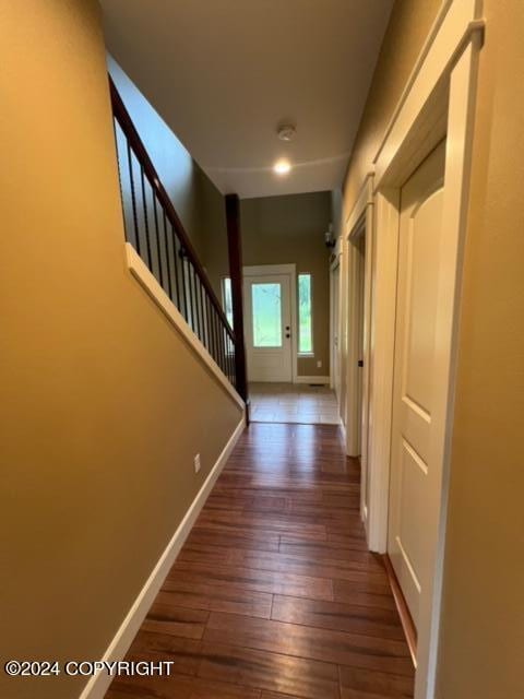 hallway featuring hardwood / wood-style floors