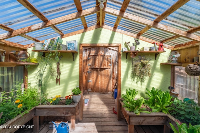 exterior space with a pergola