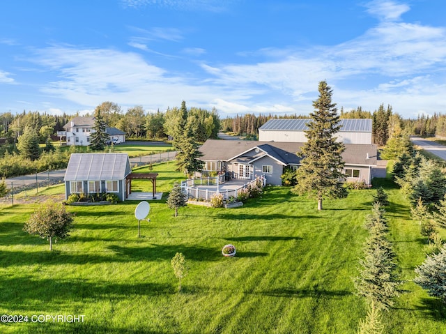 drone / aerial view with a residential view