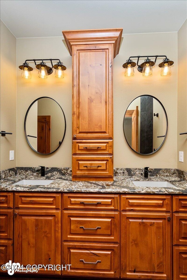 bathroom with double sink vanity