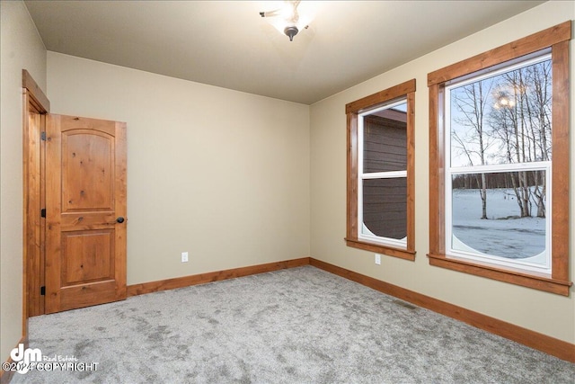 carpeted spare room with a wealth of natural light