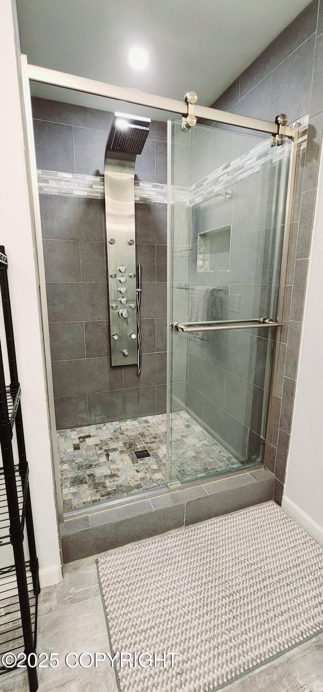 bathroom with walk in shower