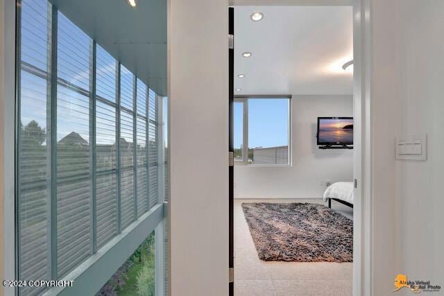 bathroom featuring recessed lighting