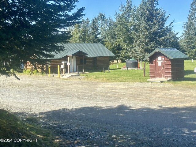 exterior space with a storage unit