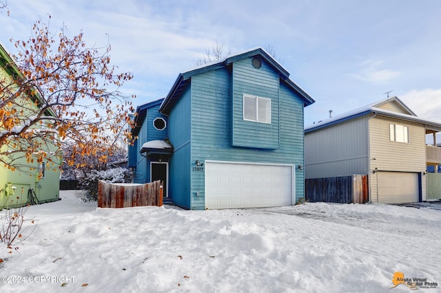 view of property featuring a garage