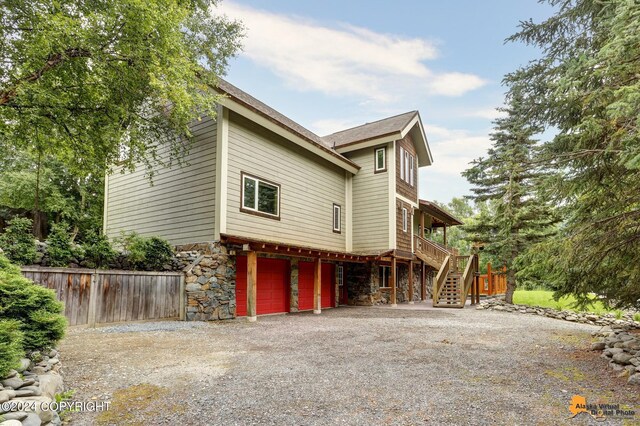 view of home's exterior with a garage