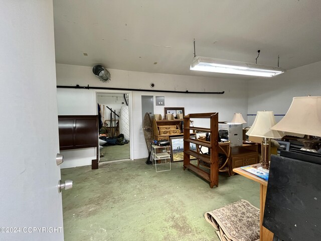 interior space featuring concrete floors