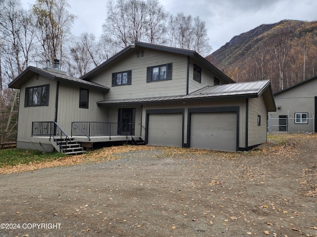 split level home with a mountain view